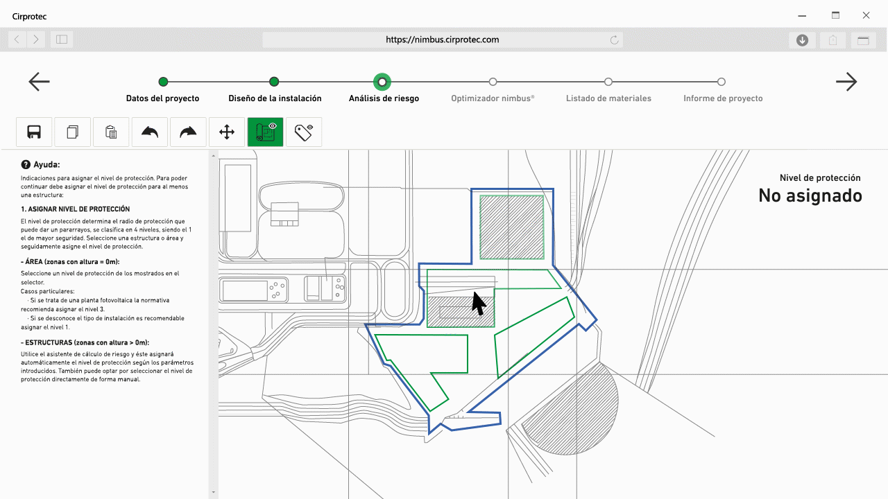 Attribution d'un niveau d'assistance dans nimbus Project Designer