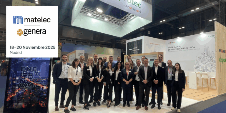 Fotografía del equipo Cirprotec reunido en el stand durante MATELEC-GENERA 2025