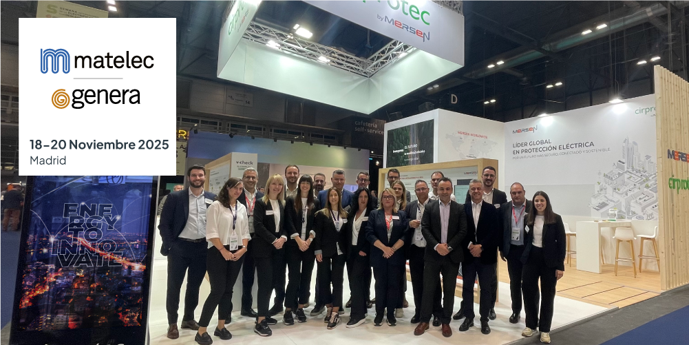 Fotografía del equipo Cirprotec reunido en el stand durante MATELEC-GENERA 2025